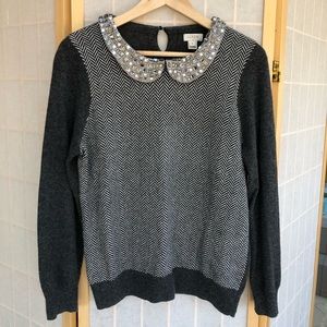 J. Crew embellished collar sweater